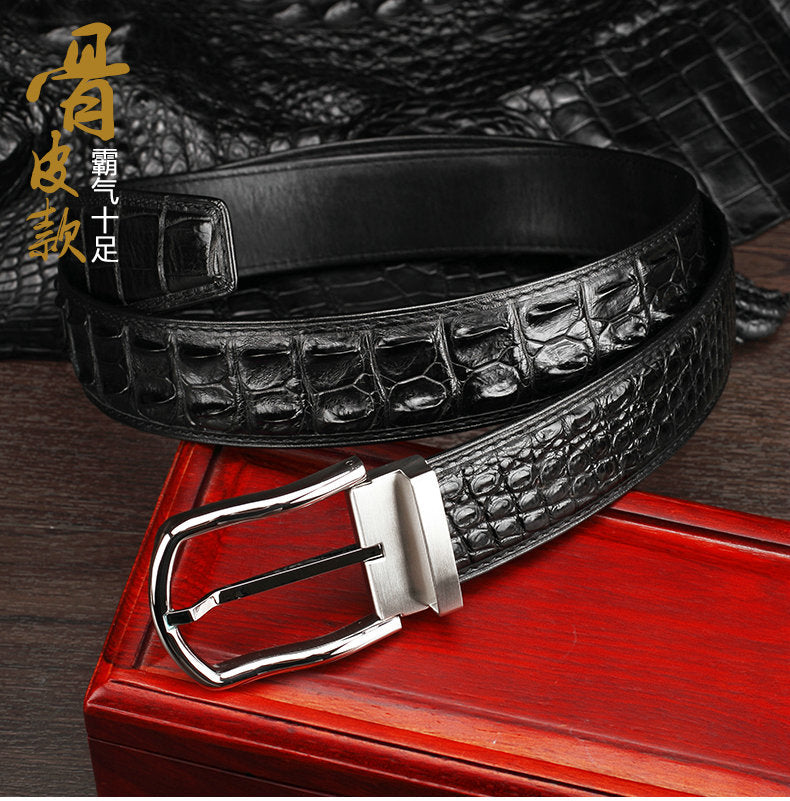 Men's Belt Siamese Crocodile Skin Genuine Leather Needle Buckle Casual Business High Quality Men's Belt 