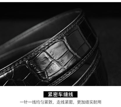 Men's Belt Siamese Crocodile Skin Genuine Leather Automatic Buckle Casual Men's Belt 