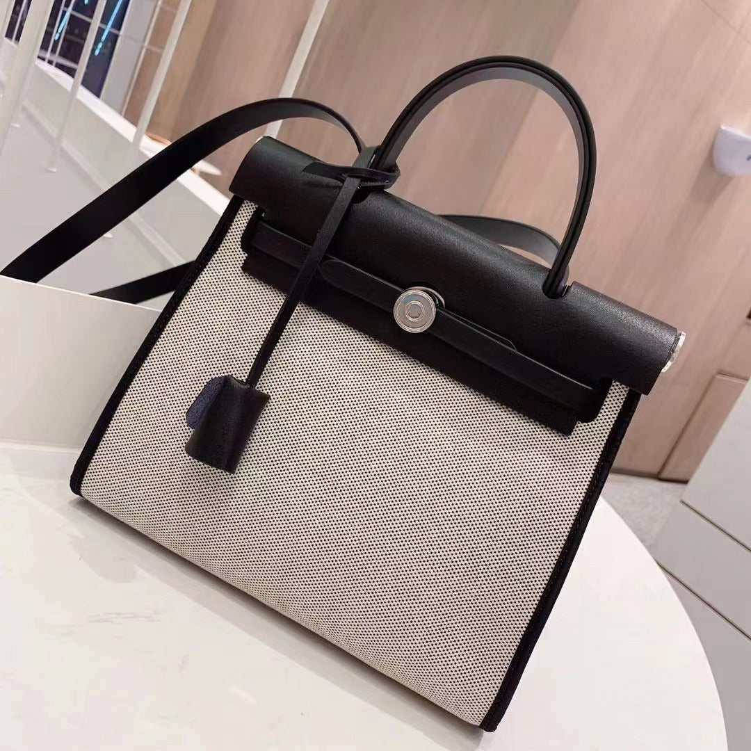 Large Capacity Commuting Bag Luxury Saddle Bag Handbag Fashion Contrast Color Shoulder Bag Women