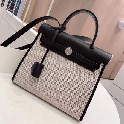 Large Capacity Commuting Bag Luxury Saddle Bag Handbag Fashion Contrast Color Shoulder Bag Women