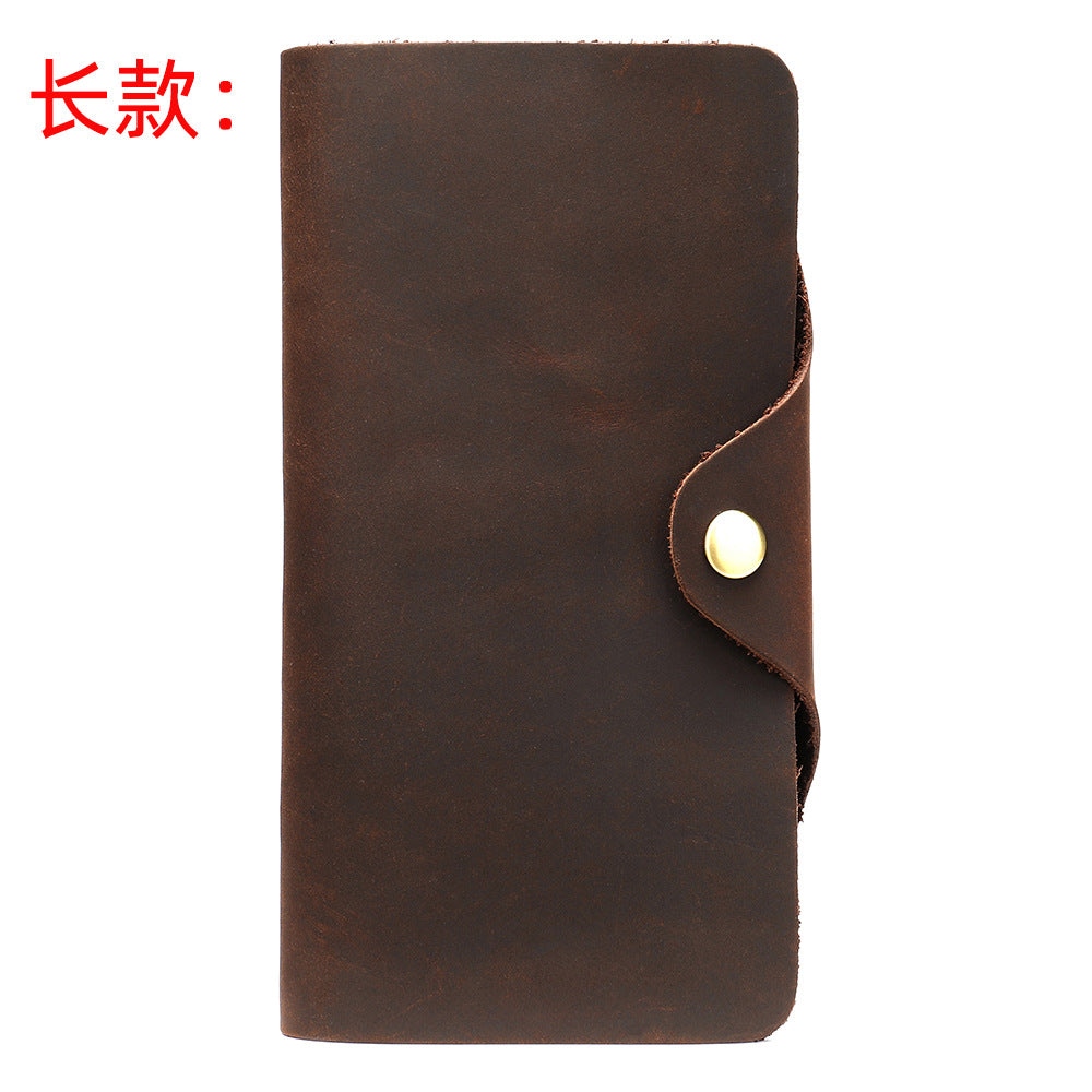 Men's Wallet Cow Leather Card Holder Large Capacity Clutch Bag Retro Men's Wallet 