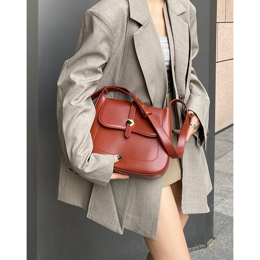 Luxury Retro Square Bag Shoulder Bag Ladies Genuine Leather Crossbody Bag Underarm Bag