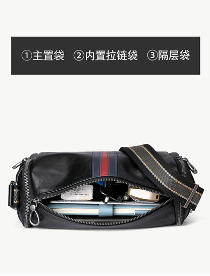 Men's Crossbody Bag Made of Genuine Cowhide Leather Fashion Casual Commuting Men's Shoulder Bag 