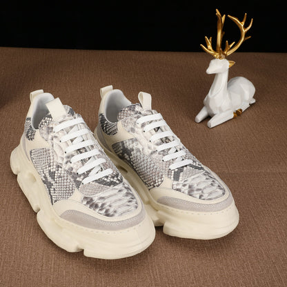 Python Skin Men's Casual Shoes Fashion Platform Men Shoes 