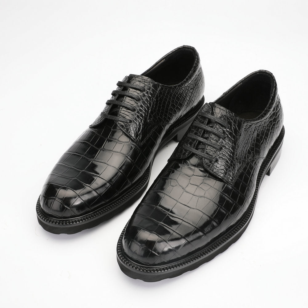 Men's Leather Shoes Genuine Leather Crocodile Belly Skin Anti-slip Wear-resistant Business Shoes Formal Suit Shoes 