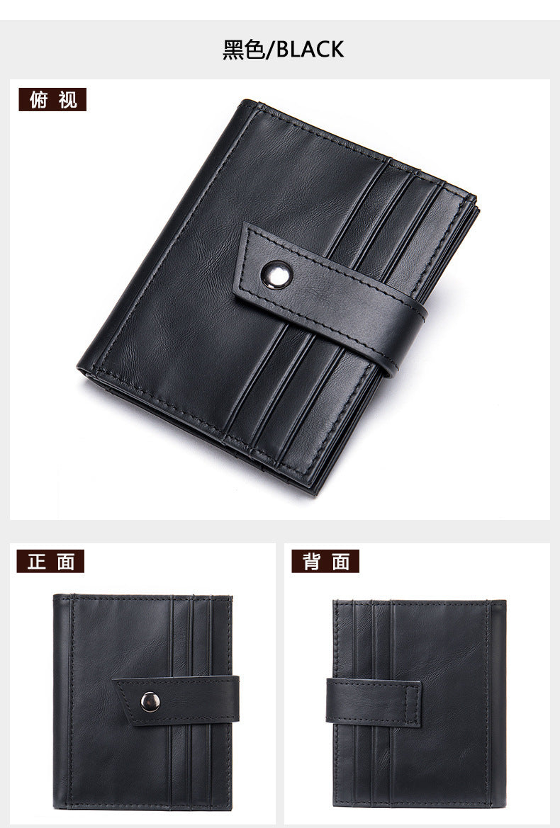 Men's Wallet Genuine Cowhide Leather Card Bag RFID Thin Men's Wallet