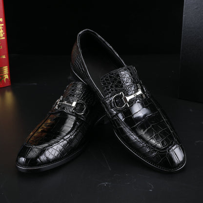 New Crocodile Belly Skin Genuine Leather Men's Business Shoes Formal Casual Men's Leather Shoes 