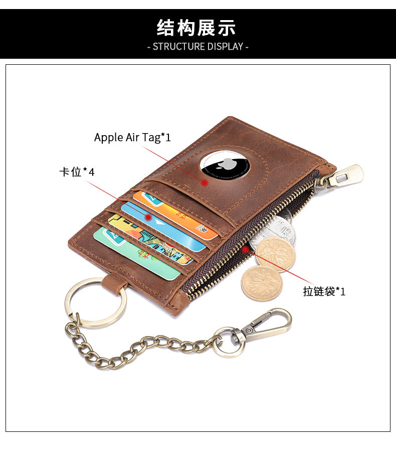 men's wallet airtag positioning retro card holder men's wallet 