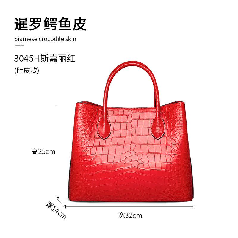 Crocodile skin women's bag genuine leather bag fashion trends women's bag large capacity handbag