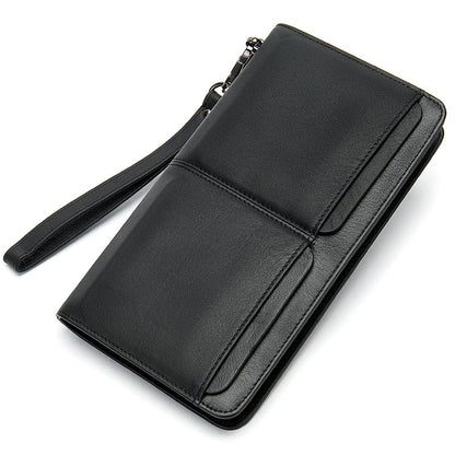 Men's long wallet cowhide clutch bag business wallet for men 