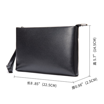 Men's wallet clutch bag made of cowhide genuine leather Korean fashion business soft leather large capacity wrist bag 