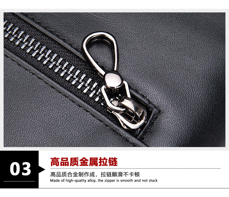 Men's wallet clutch bag made of cowhide genuine leather Korean fashion business soft leather large capacity wrist bag 