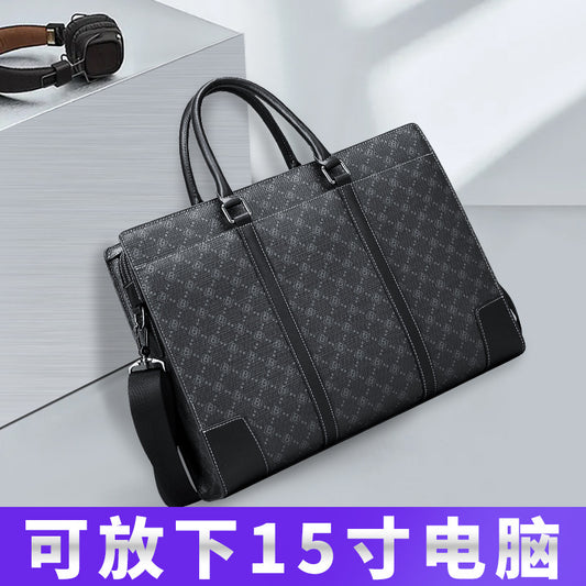 Men's Briefcase Simple Fashion Large Capacity Handbag Business Casual Handbag Crossbody Shoulder Bag 