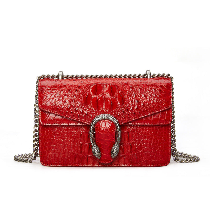 Crocodile leather chain bag fashionable genuine leather ladies shoulder bag casual bag women