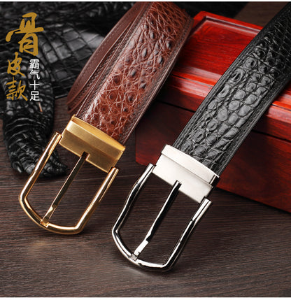 Men's Belt Siamese Crocodile Skin Genuine Leather Needle Buckle Casual Business High Quality Men's Belt 