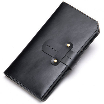 Men's long wallet made of cowhide genuine leather RFID anti-theft brush large capacity card bag for men 