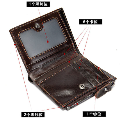 Men's Short Wallet High Quality Retro Men's Card Bag Wallet 