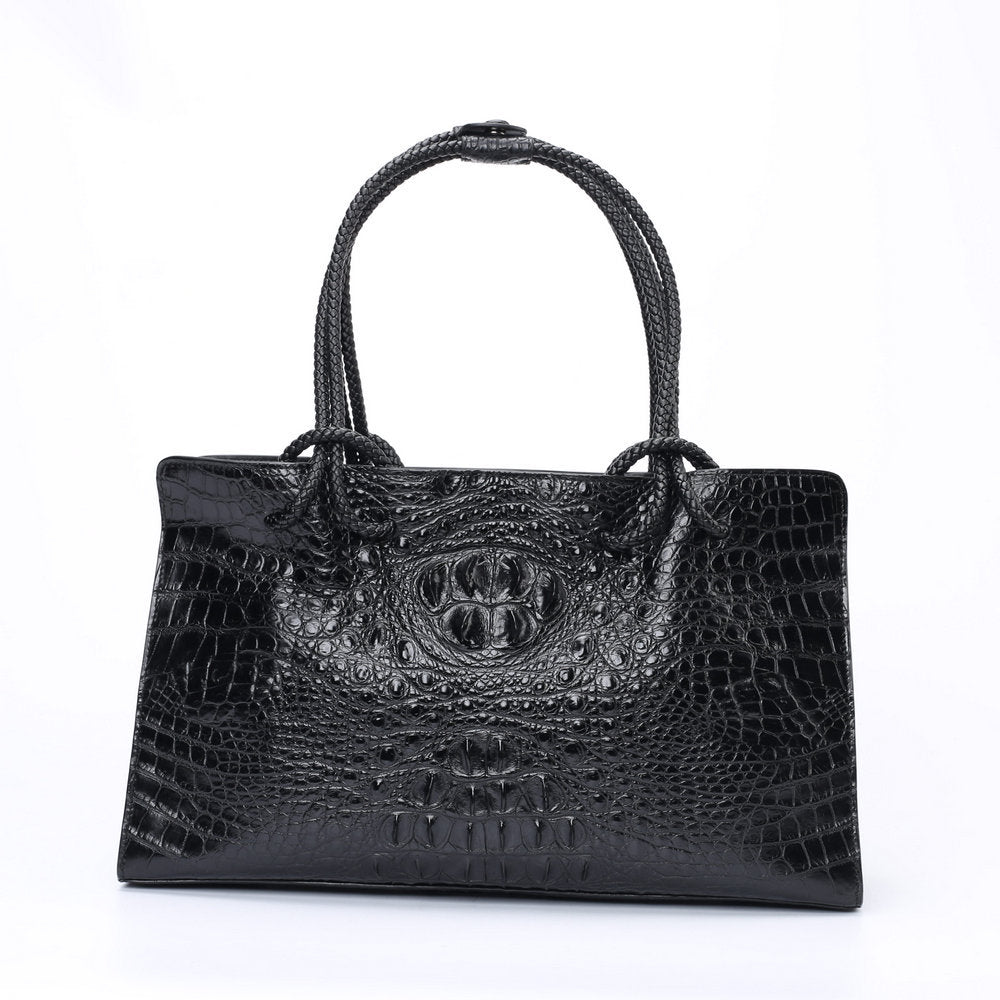 Crocodile skin women bag genuine leather bag lace women's handbag European and American fashion large bag women 40L size