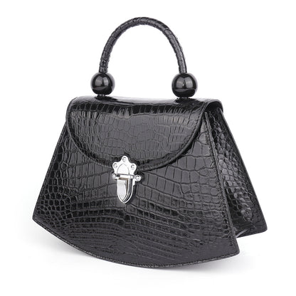 Crocodile skin diagonal shoulder bag women genuine leather shoulder bag handbag