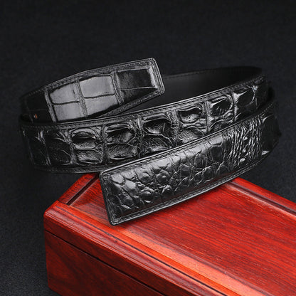 Taiwan Crocodile Skin Osteoderm Men's Belt Genuine Leather No Pieces Smooth Buckle Men Belt No Buckle 