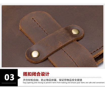 Men's long wallet made of cowhide genuine leather RFID anti-theft brush large capacity card bag for men 