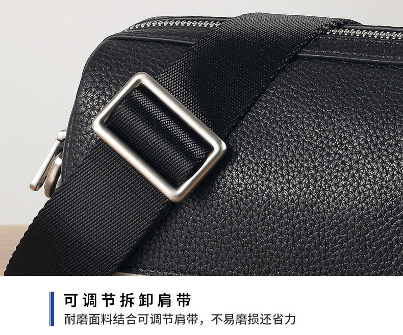 Men's Shoulder Bag Made of Cowhide Genuine Leather Large Capacity Business Casual Fashion Crossbody Bag 