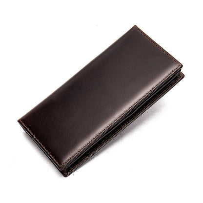 Men's long wallet, genuine cowhide leather, coin purse, card holder, business wallet for men 