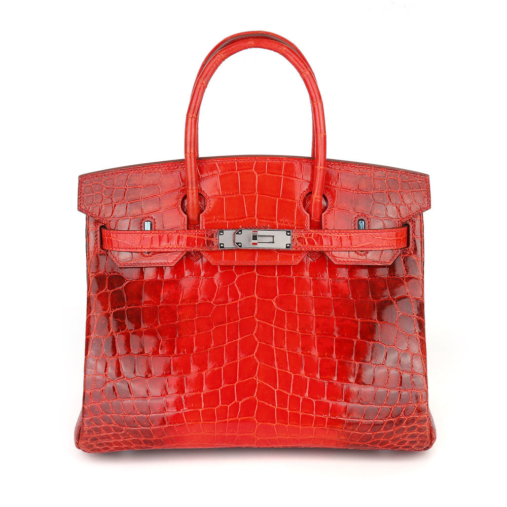 Handbag Women's Bag Diagonal Shoulder Bag Casual Hand Sewn Crocodile Skin Highlight High Quality