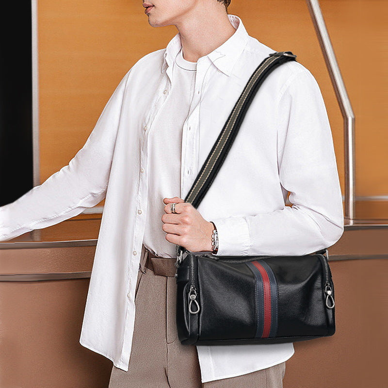 Men's Crossbody Bag Made of Genuine Cowhide Leather Fashion Casual Commuting Men's Shoulder Bag 