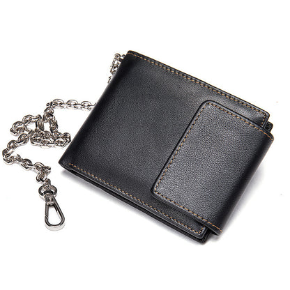 Men's short wallet genuine cowhide leather retro multifunctional men's wallet 