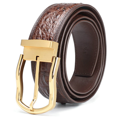 Men's Belt Siamese Crocodile Skin Genuine Leather Needle Buckle Casual Business High Quality Men's Belt 