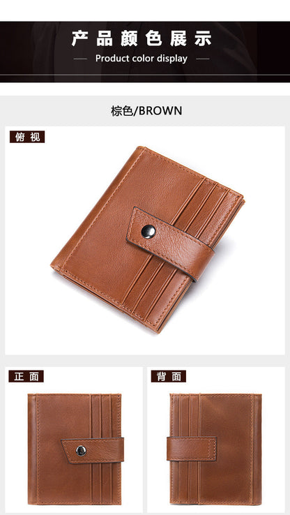 Men's Wallet Genuine Cowhide Leather Card Bag RFID Thin Men's Wallet