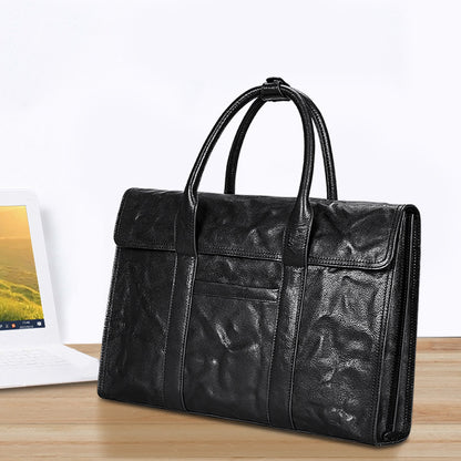 Men's handbag, genuine cowhide leather, high quality, large capacity, briefcase, handbag for men 