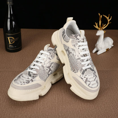 Python Skin Men's Casual Shoes Fashion Platform Men Shoes 