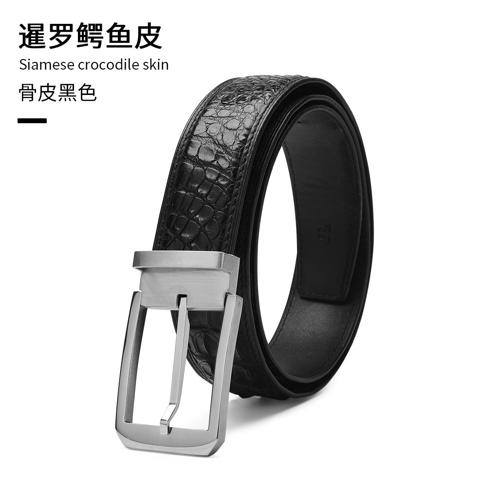 Men's Belt Crocodile Skin Genuine Leather Needle Buckle Casual Men's Belt 