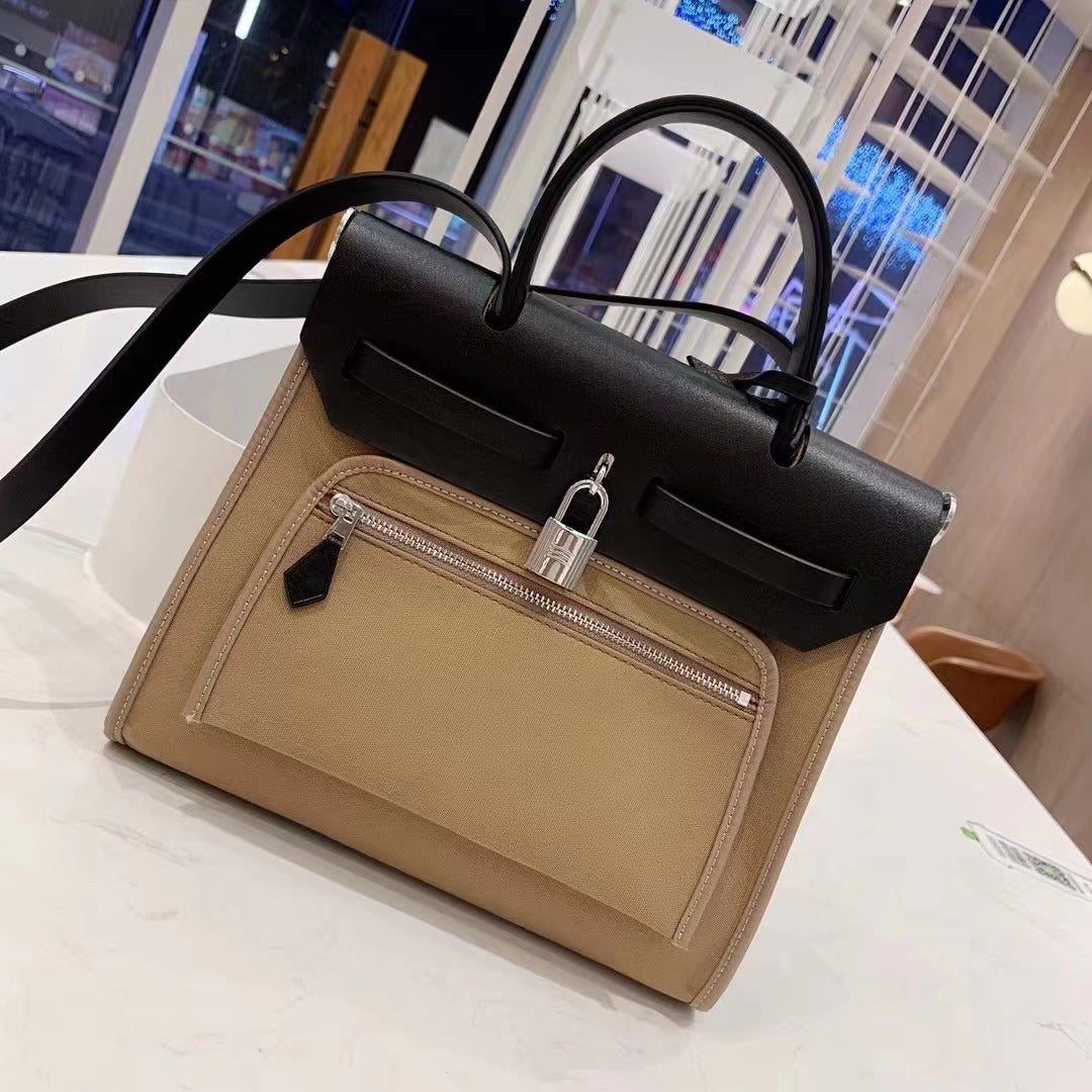 Large Capacity Commuting Bag Luxury Saddle Bag Handbag Fashion Contrast Color Shoulder Bag Women