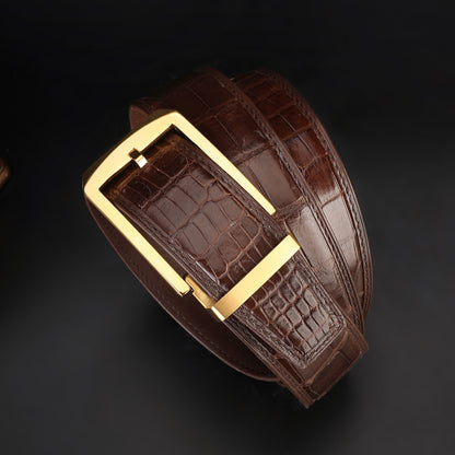 Men's Belt Crocodile Skin Genuine Leather Needle Buckle Casual Men's Belt 