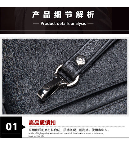 Men's Clutch Bag Cowhide Genuine Leather Korean Fashion Business Men's Wrist Bag 