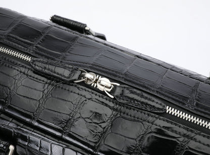 Crocodile Belly Skin Genuine Leather Men's Large Capacity Travel Bag Outdoor Camping Casual Handbag Luggage Bag Handbag 