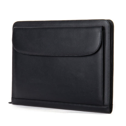 Men's clutch bag Genuine cowhide leather large capacity business zipper file bag Men's handbag 