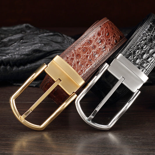 Men's Belt Siamese Crocodile Skin Genuine Leather Needle Buckle Casual Business High Quality Men's Belt 