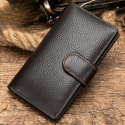 Men's long wallet made of genuine cowhide leather, high quality card holder, clutch bag, wallet for men 