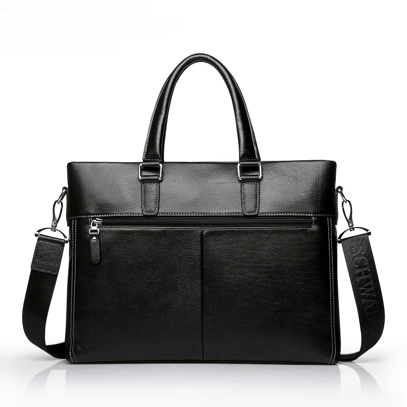 Men's handbag genuine cowhide leather computer bag men's handbag business briefcase 