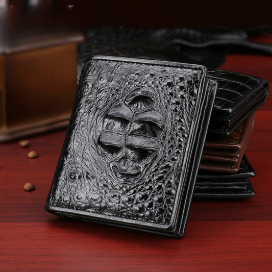 New Crocodile Skin Short Wallet Men's Wallet Genuine Leather Card Holder Business Casual High Quality Wallet 