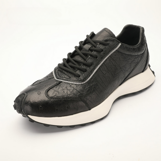 Ostrich leather men's shoes genuine leather wear-resistant anti-slip fashion sports casual shoes 