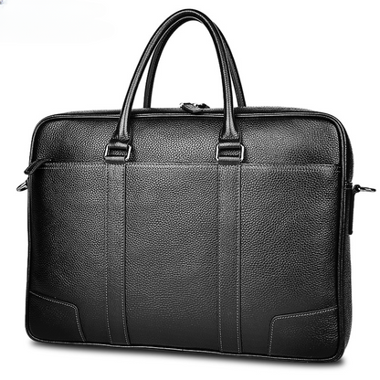 Men's handbag, genuine cowhide leather, computer bag, large capacity, business trip briefcase, men's handbag