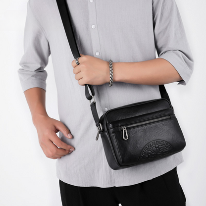 Men's Crossbody Bag Genuine Leather Cowhide Fashion Business Casual Shoulder Bag 