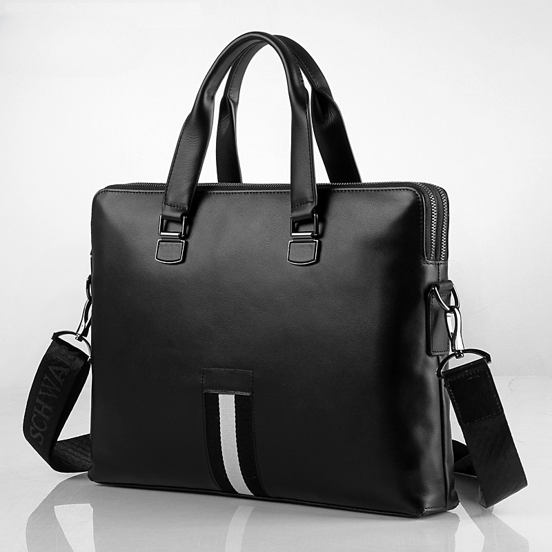 Men's Business Briefcase Made of Cowhide Genuine Leather High Quality Men's Handbag Handbag Computer Bag 