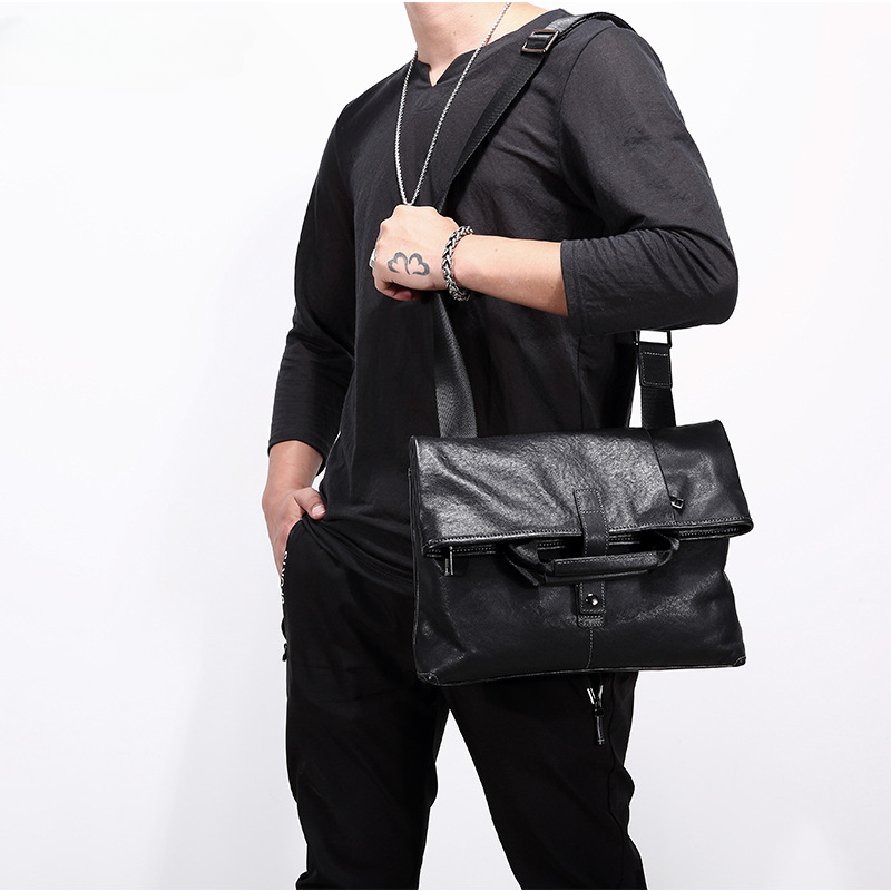 Men's shoulder bag, genuine cowhide leather, multi-functional handbag, business crossbody bag 