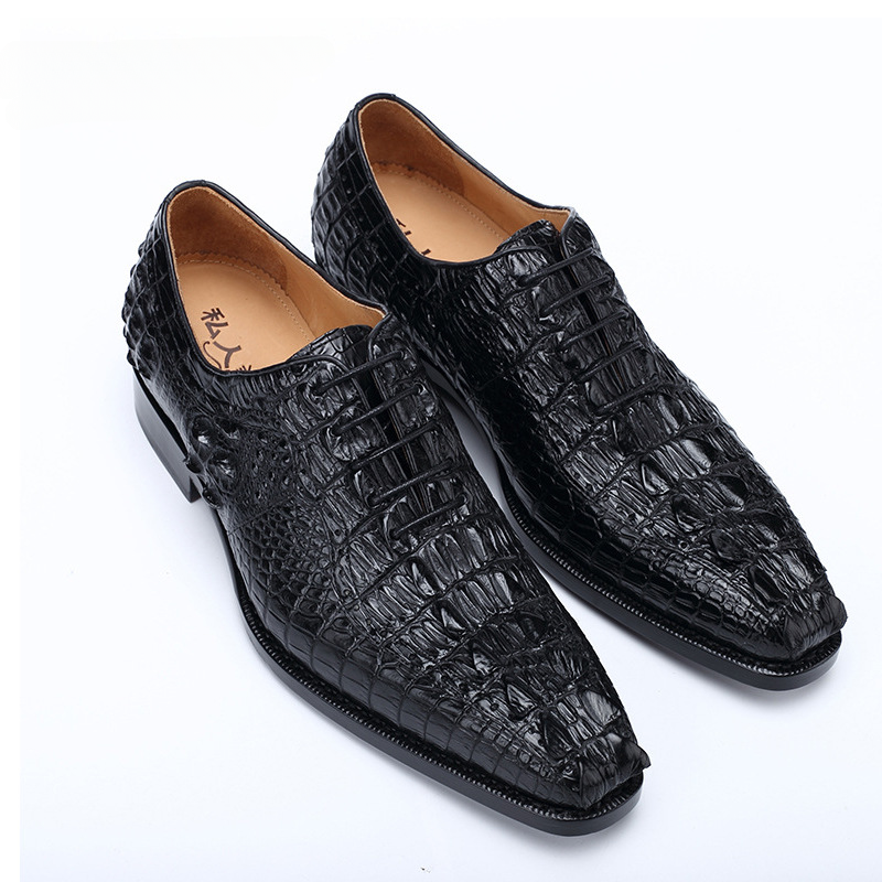 Crocodile skin men's leather shoes genuine leather high quality luxury wedding business formal suit shoes 